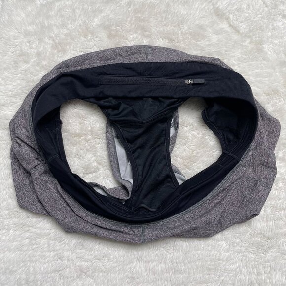 Lululemon Women's Grey Heather Lux Multi Black Speed Up High-Rise Shorts Size 6 - Picture 4 of 6